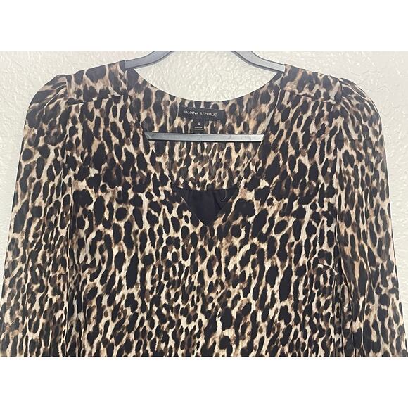 Banana Republic Leopard Print Dress Women size 4 - Picture 5 of 8